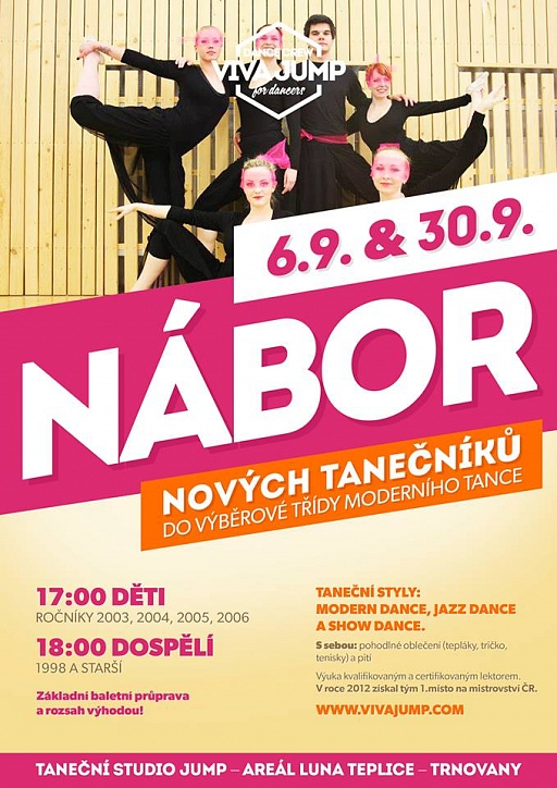Nábor nových tanečníků do výběrové třídy modern dance!