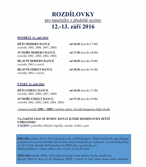 Rozdílovky pro tanečníky VIVAjump