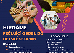 Hledáme pečující osobu do dětské skupiny